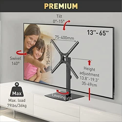 Laikiklis Barkan Floor stendas, Full motion, 29-58", Juodas