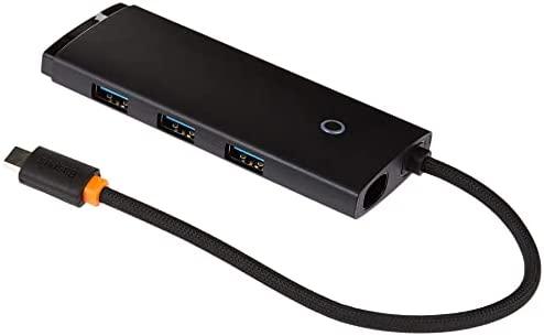 5in1 Baseus Lite serija USB-C 3x USB 3.0 + USB-C + HDMI šakotuvas (fekete)