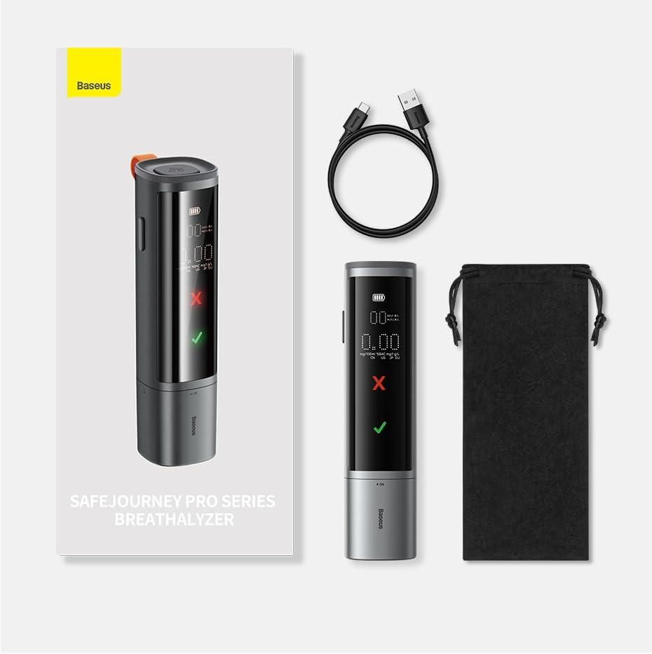 Baseus SafeJourney Pro elektroninis alkotesteris bekontaktis (pilkas)