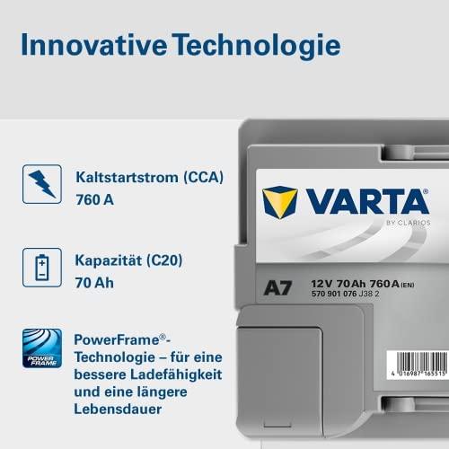 Varta Akumuliatorius 70 Ah 760 A EN 12V AGM, modelis - AGM A7, žema ...