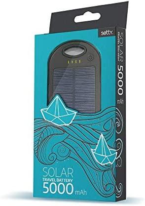 Setty saulės energijos išorinė baterija 5000 mAh SPBS-05 juoda