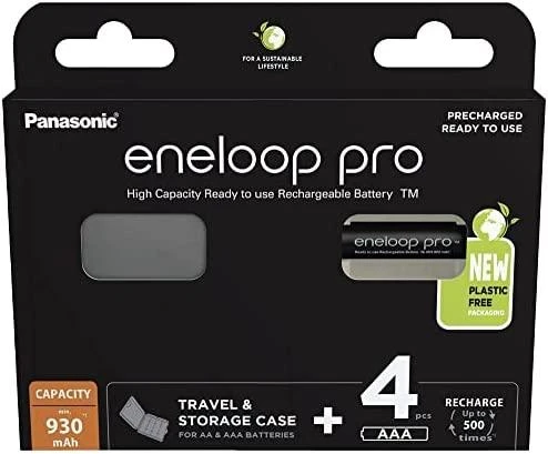 Panasonic Eneloop Pro 4xAAA baterijų rinkinio pakuotė
