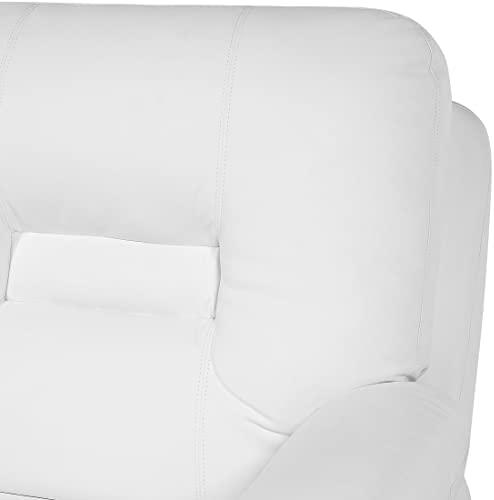Beliani 2 vietų sofa su rankine relaksacijos funkcija BERGEN, dirbtinė oda, balta