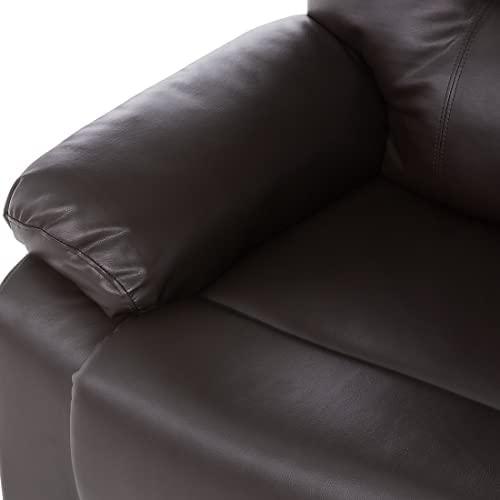 Beliani Dvivietė sofa su manualine relaksacijos funkcija BERGEN, ekologiška oda, ruda