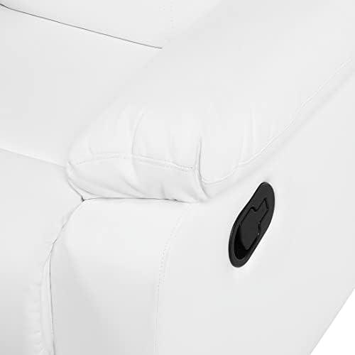 Beliani 2 vietų sofa su rankine relaksacijos funkcija BERGEN, dirbtinė oda, balta