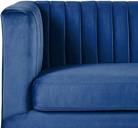 Beliani Trivietė sofa ARVIKA aksominė tamsiai mėlyna