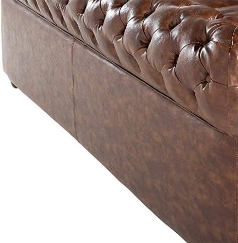 Beliani Trivietė sofa CHESTERFIELD dirbtinė oda aukso ruda