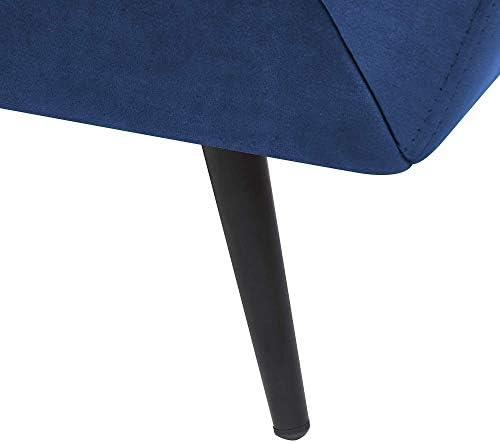 Beliani 3 vietų sofa LENVIK, veliūrinė, tamsiai mėlyna