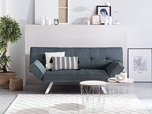 Beliani Trivietė išskleidžiama sofa BRISTOL tamsiai mėlyna
