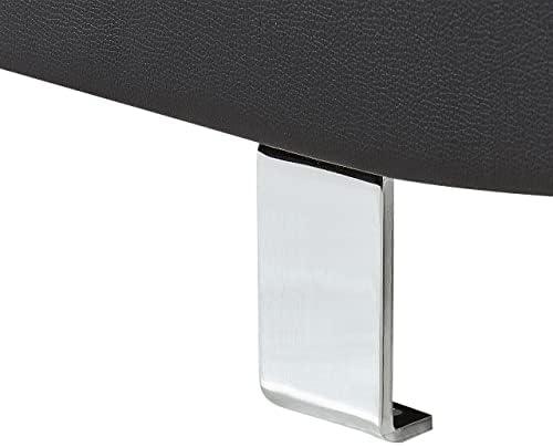 Beliani 5 vietų kampinė sofa NORREA, dirbtinė oda, juoda, kairinė