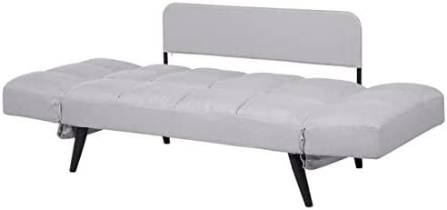 Beliani Dvivietė išskleidžiama sofa BREKKE šviesiai pilka