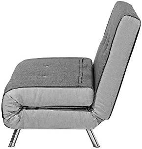 Beliani Viengulė išskleidžiama sofa FARRIS tamsiai pilka