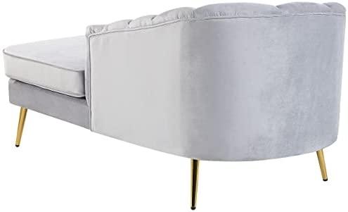 Sofa Beliani Kairysis šezlongas ALLIER, veliūras, šviesiai pilkas