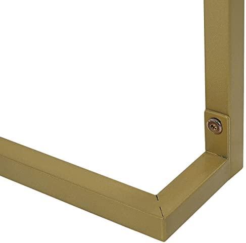 Beliani Konsolė WESTPORT balta/auksinė 115 cm 50 cm su stalčiais