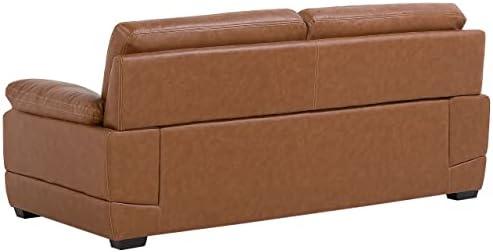 Sofa Beliani 4 vietų svetainės baldų komplektas HORTEN Natūrali oda Ruda