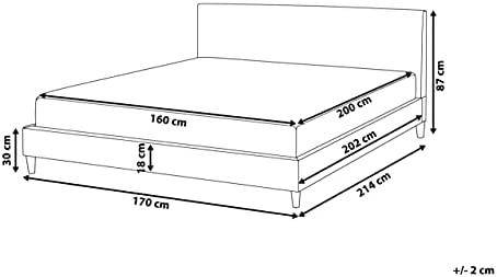 Beliani Velvetinė lova FITOU 160 x 200 cm balta