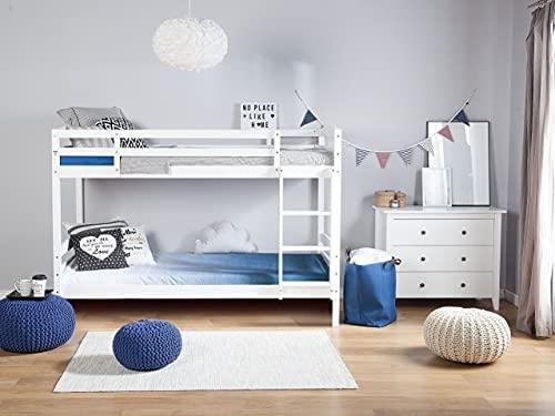 Beliani Dviaukštė lova iš pušies medienos ALBON 90 x 200 cm balta