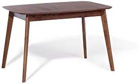 Beliani Išskleidžiamas valgomojo stalas MADOX tamsaus riešutmedžio spalvos, 120/150 cm, 75 cm