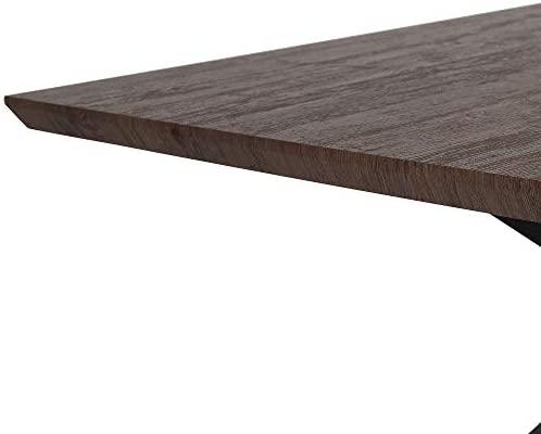 Beliani Valgomojo stalas SPECTRA tamsiai rudas 140 cm 90 cm