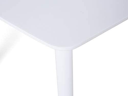 Beliani Išskleidžiamas valgomojo stalas SANFORD baltas 120/160 cm 80 cm