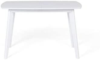 Beliani Išskleidžiamas valgomojo stalas SANFORD baltas 120/160 cm 80 cm