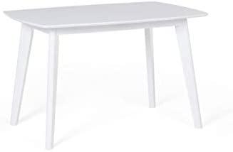 Beliani Išskleidžiamas valgomojo stalas SANFORD baltas 120/160 cm 80 cm