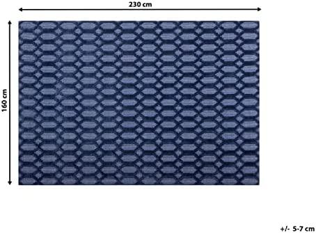 Beliani Kilimas CIZRE tamsiai mėlynas 160 x 230 cm viskozė