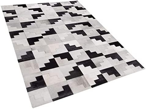 Beliani Kilimas EFIRLI pilkas 140 x 200 cm natūrali oda