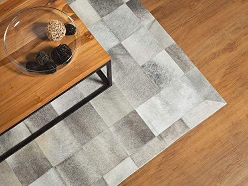 Beliani Kilim ALACAM pilkas 140 x 200 cm Natūrali oda