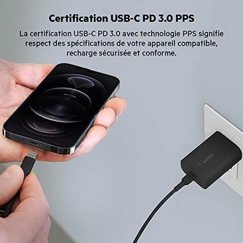 Įkroviklis Belkin Boost Charge USB-C PD 3.0 PPS 25W juodas