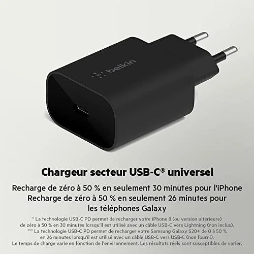 Įkroviklis Belkin Boost Charge USB-C PD 3.0 PPS 25W juodas