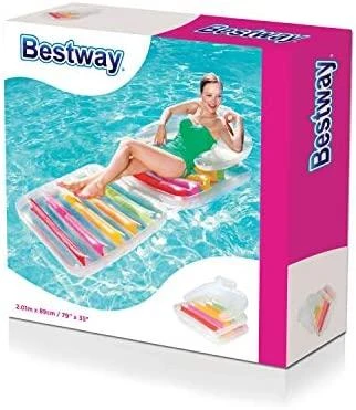 BESTWAY pripučiamas sulankstomas čiužinys High Fashion, 2.01m x 0.89m, 43023