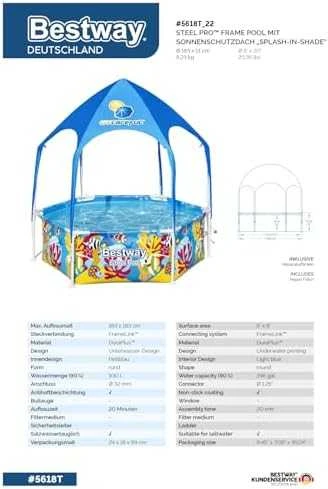 Rėminis baseinas 183x51 "Splash-In-Shade BESTWAY
