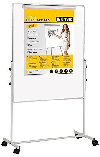 Mobilioji dvipusė lenta BI-OFFICE 70x120, baltoji magnetinė ir pilko veltinio, aliuminio rėmas