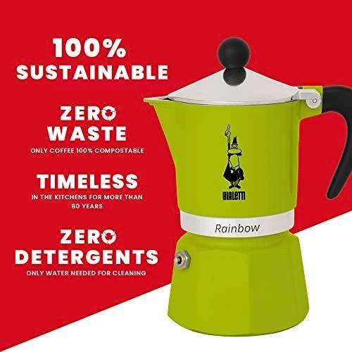 Moka puodas BIALETTI Rainbow Espresso Aparatas (Netaikomas, žalias spalva)