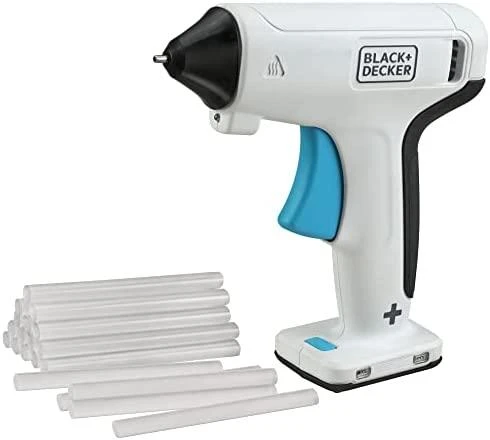 Black & Decker Juodas & Decker Klijų pistoletas Juodas & Decker BCGL115-XJ; 3,6 V; 1x1,5 Ah akum.