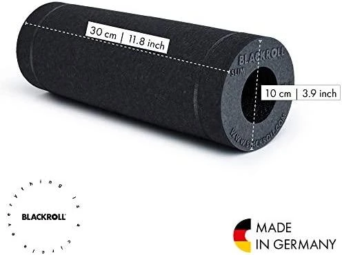 Masažinis putų volelis BLACKROLL SLIM, juodos spalvos