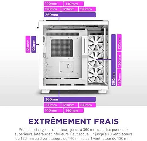 NZXT PC dėklas H9 Elite Midi bokštinis langas baltas