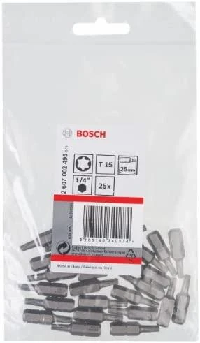 Bosch Torx antgalis T15, l=25 25 vnt. Extra hard