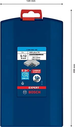 Bosch „EXPERT SDS plus-7X“ smūginių grąžtų rinkinys 5/6/6/8/8/10/12 mm 7 vnt. (2608900195)