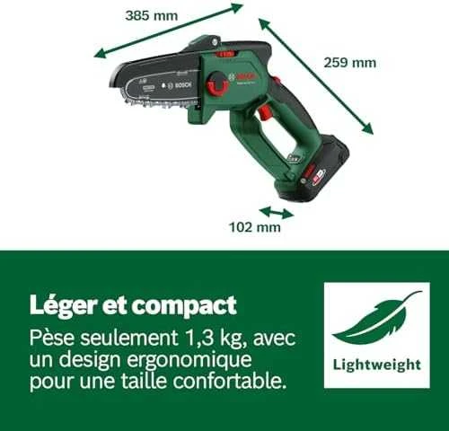 Bosch genėjimo grandininis pjūklas EasyChain 18V-15-7, be akumuliatoriaus ir kroviklio
