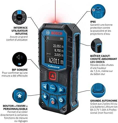 Bosch lazerinis atstumo matuoklis GLM 50-22 2x1.5V, 0,05-50m