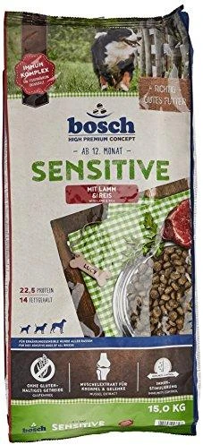 Bosch Petfood bosch Dog Adult SENSITIVE ėriena & RICE – pašaras šunims su ėriena ir ryžiais, kurių jautri virškinimo sistema 15kg