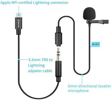 BOYA BY-M2 prisegamas mikrofonas 6m iOS