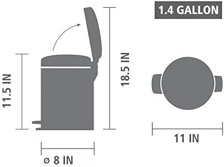 Brabantia Šiukšlių dėžė, NewIcon 5L - Baltas