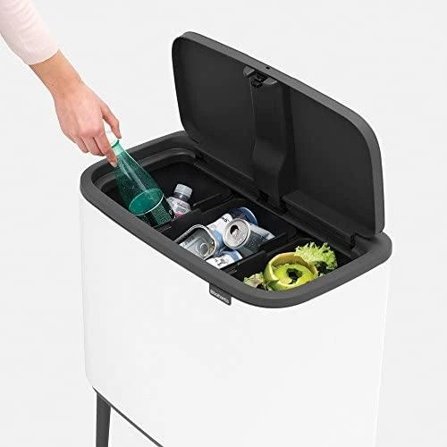 Šiukšlių dėžė Brabantia Bo Touch, 3 x 11 l, Matinė juoda