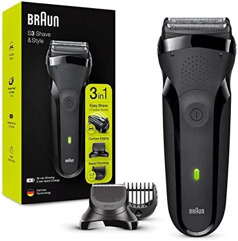 Barzdaskutė Braun | Shaver | Series 3 Shave&Style 300BT | Operating time (max) 30 min | NiMH | Juodas/Žalias