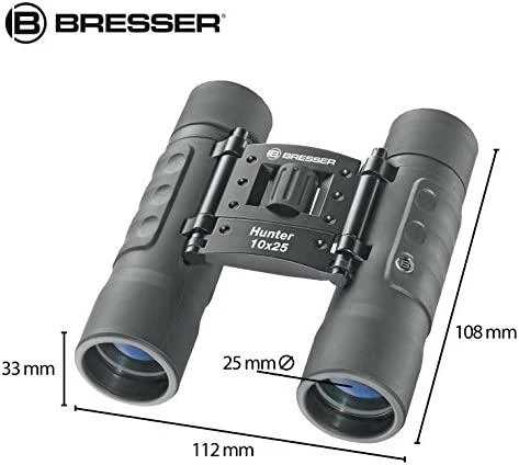 Bresser Hunter10x25 Kompaktiški Neperšlampami Kišeniniai Žiūronai