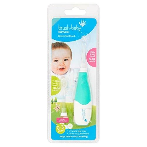 Brush Baby ŠEPETĖLIS BABY_Baby Sonic sonic dantų šepetėlis 0-3l Sea