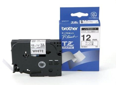Brother BROLIS TZEN231 12 Juodas ON Baltas